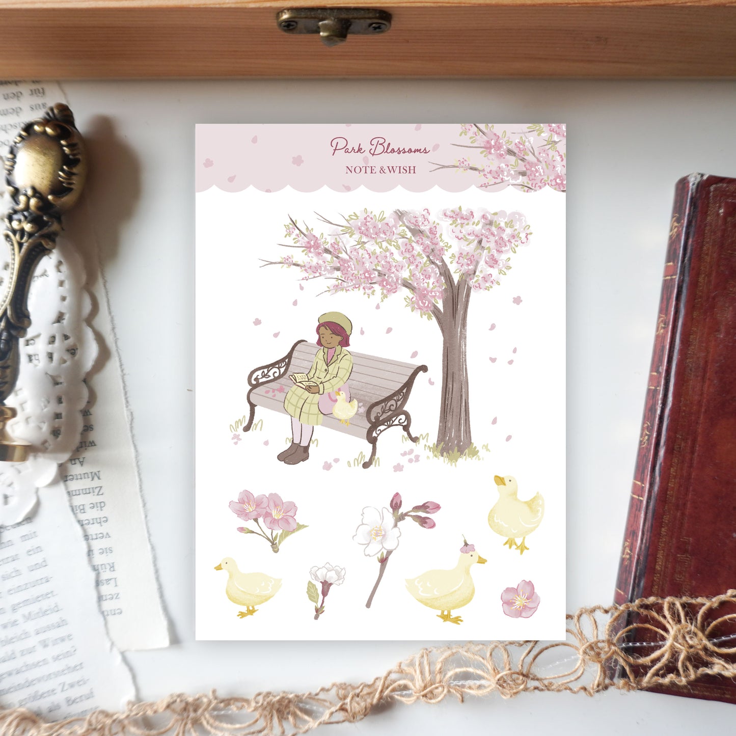 Park Blossoms Girl - Washi Paper Stickers