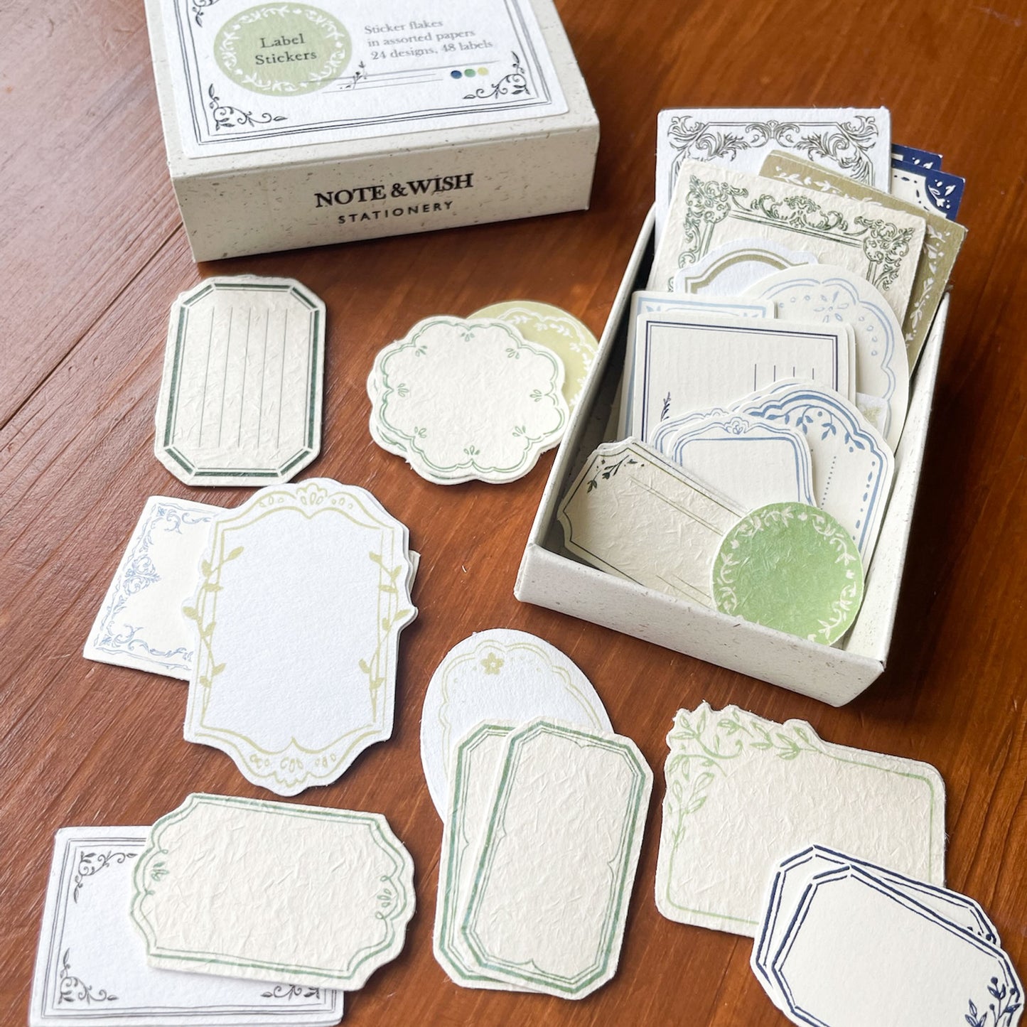 Mixed Paper Label Stickers - 48 Labels