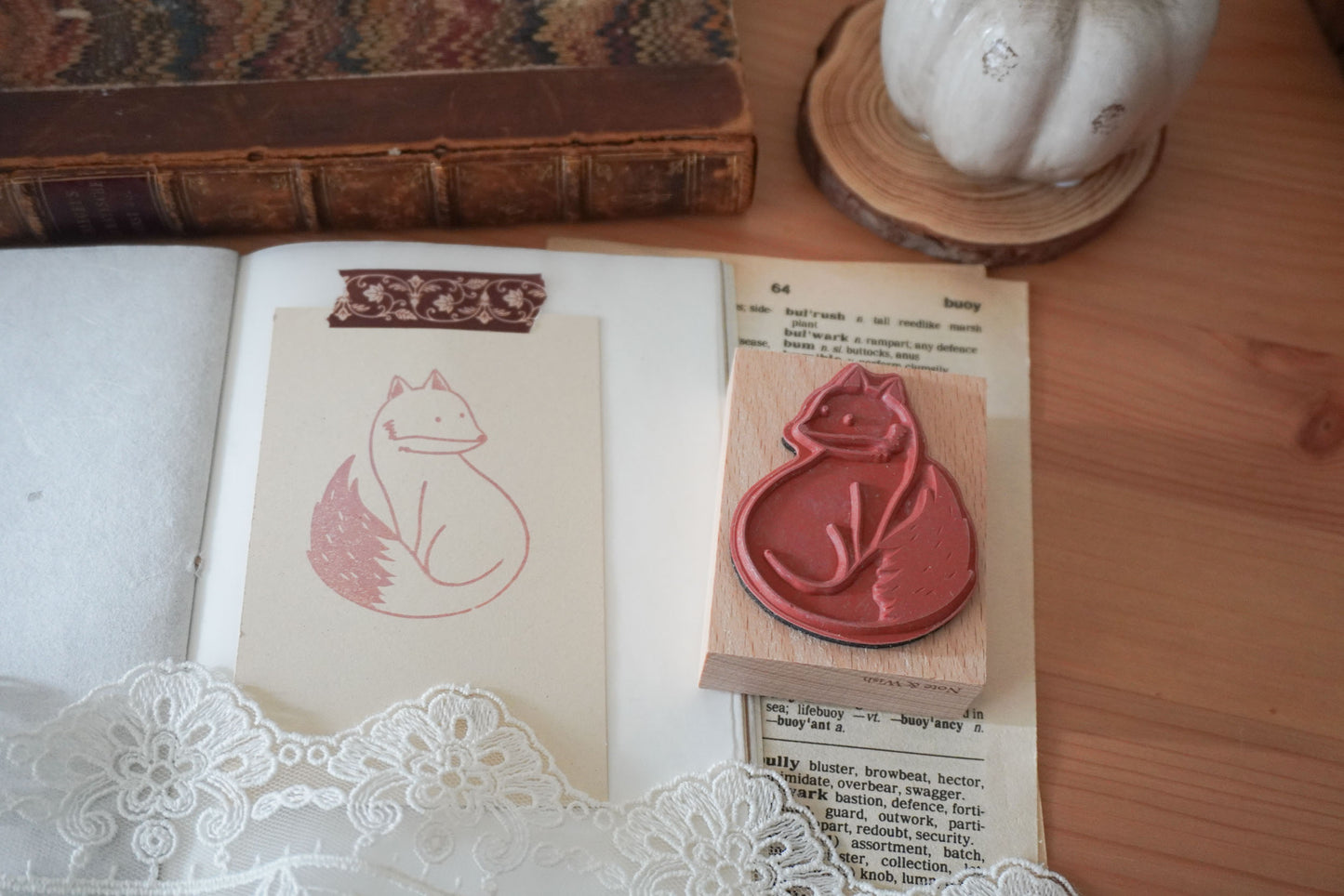 Fox - Note & Wish Rubber Stamp