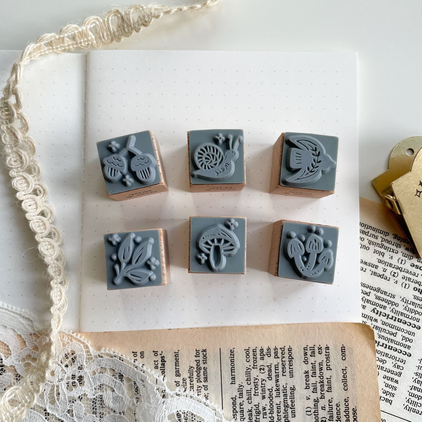 Forest & Mushrooms Rubber Stamps - Autumn Stamps Collection