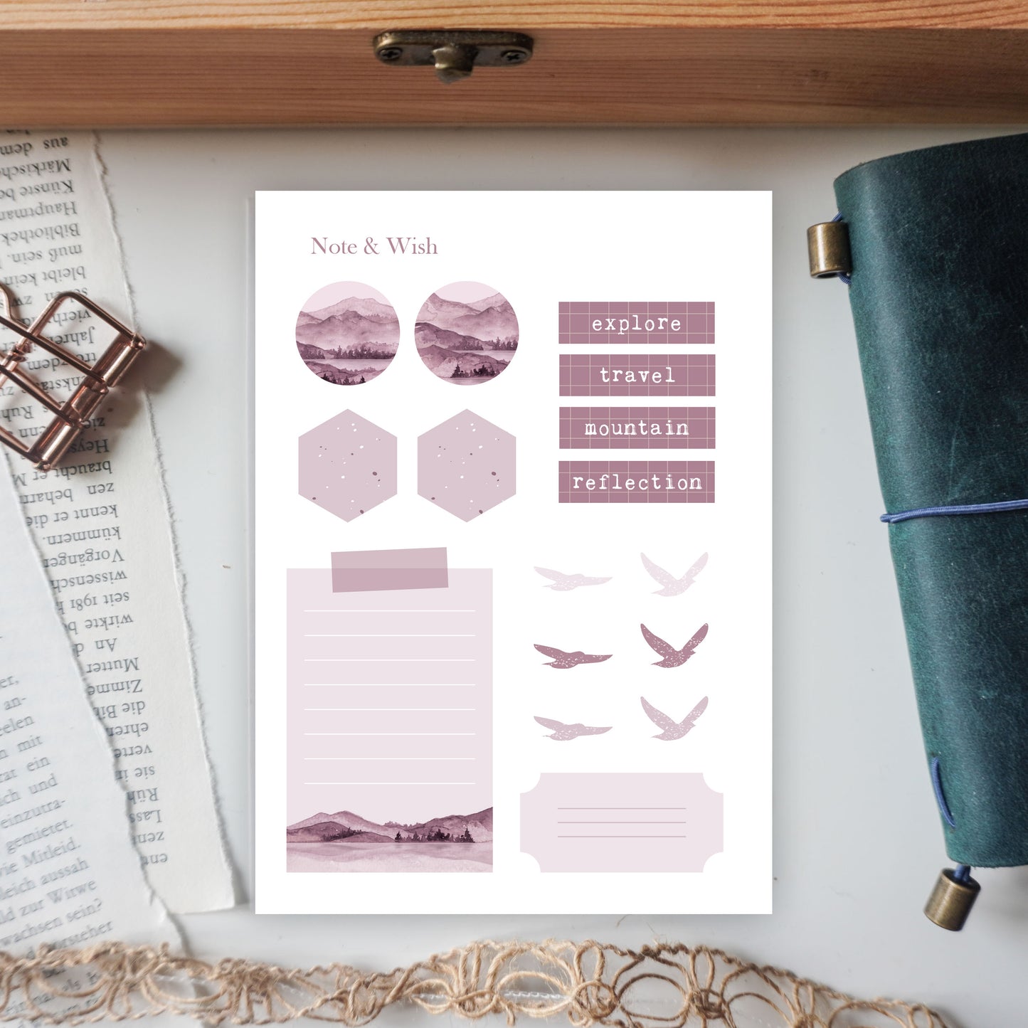 Mountain Reflection - Washi Paper Sticker Sheet