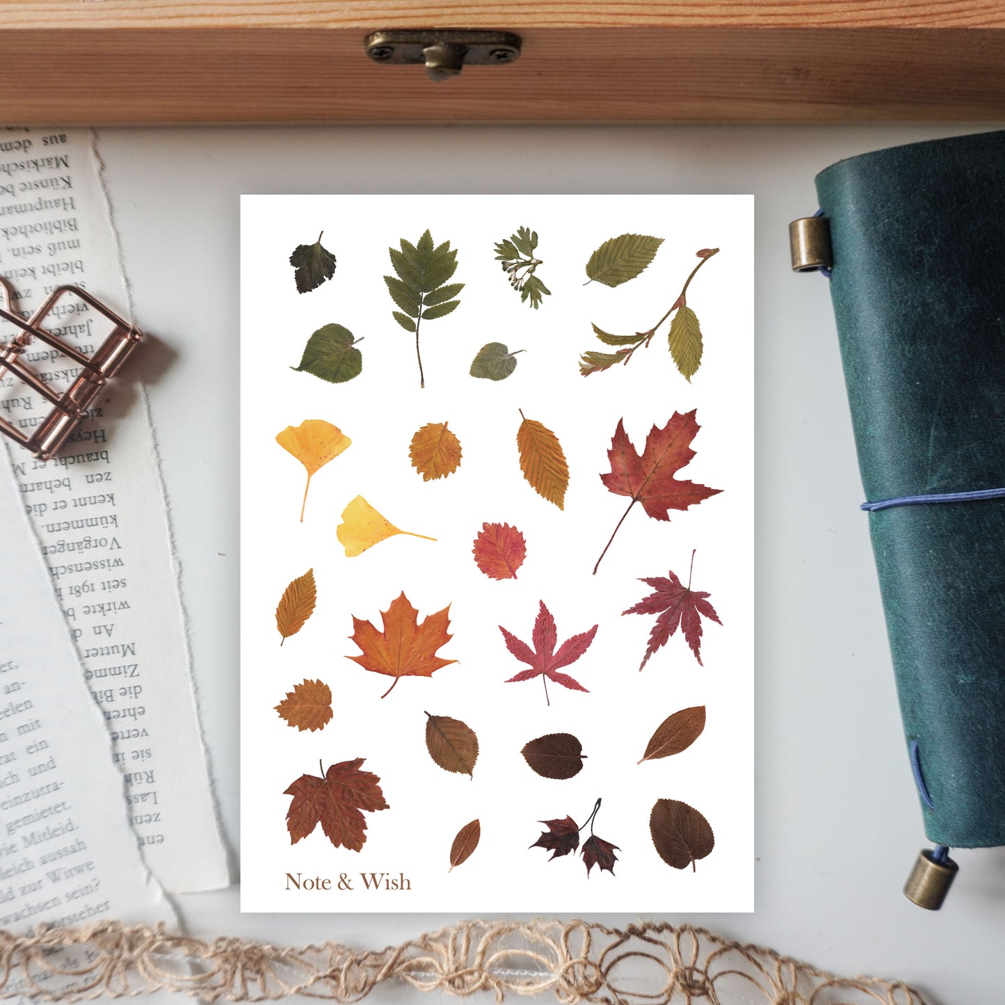 Pressed Leaves - Washi Paper Sticker Sheet