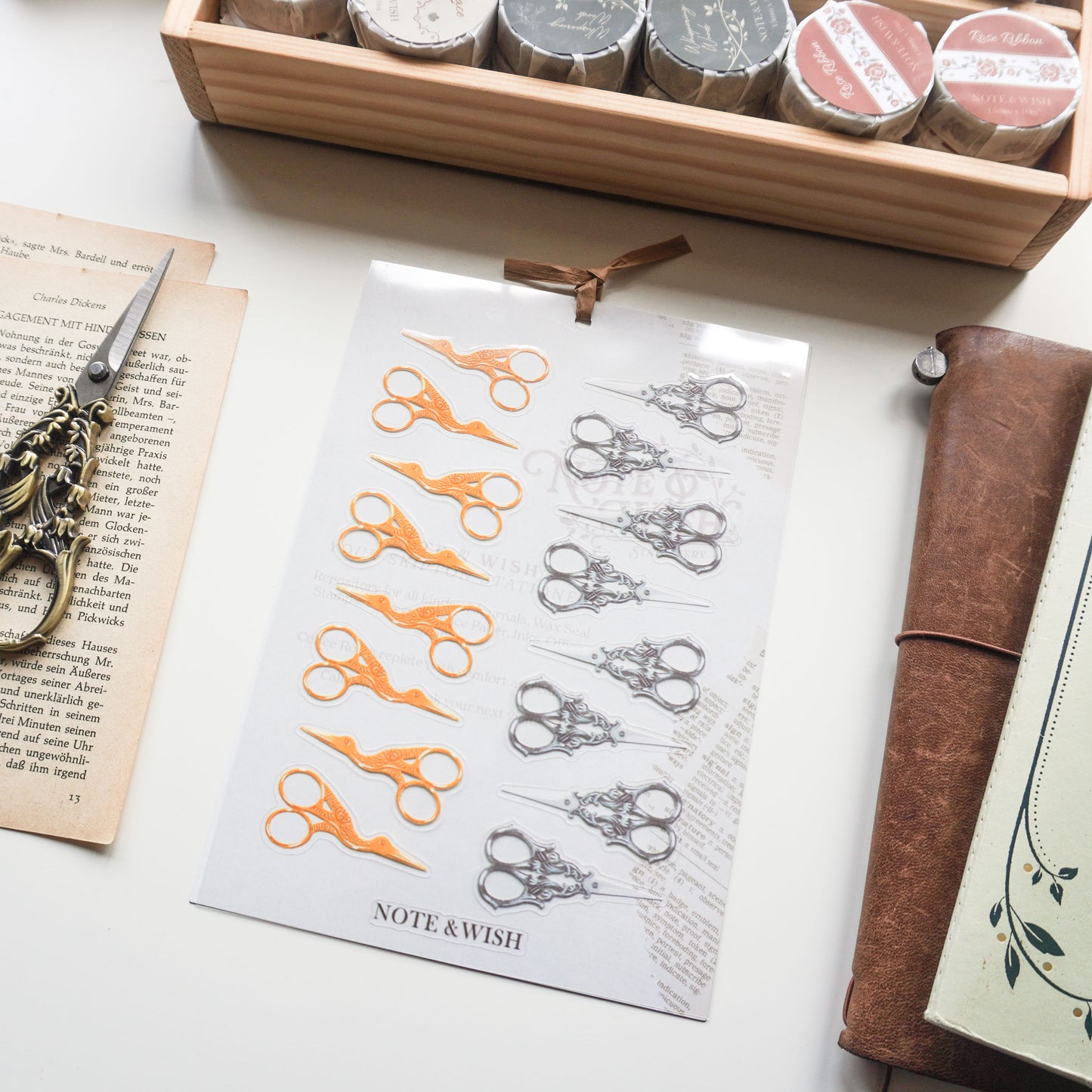 Vintage Scissors PVC Sticker Sheet