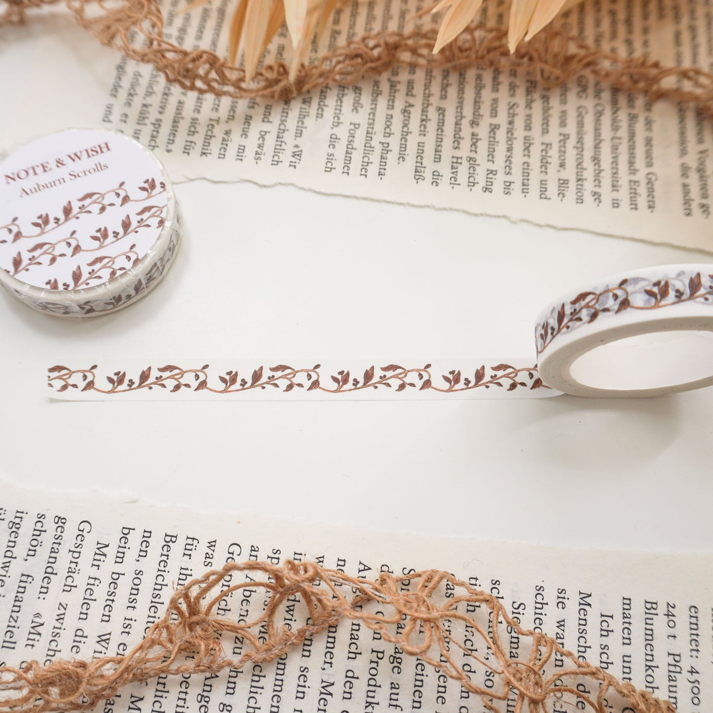 Auburn Scrolls Washi Tape, Autumn Leaves Washi Tape