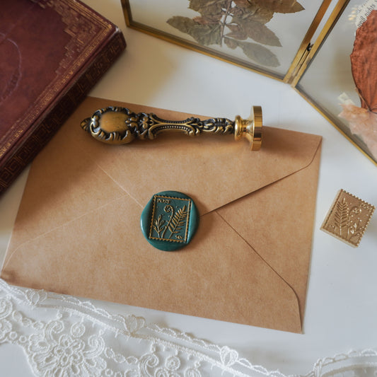 Fern Post Wax Seal Stamp, Note & Wish Seal Stamp