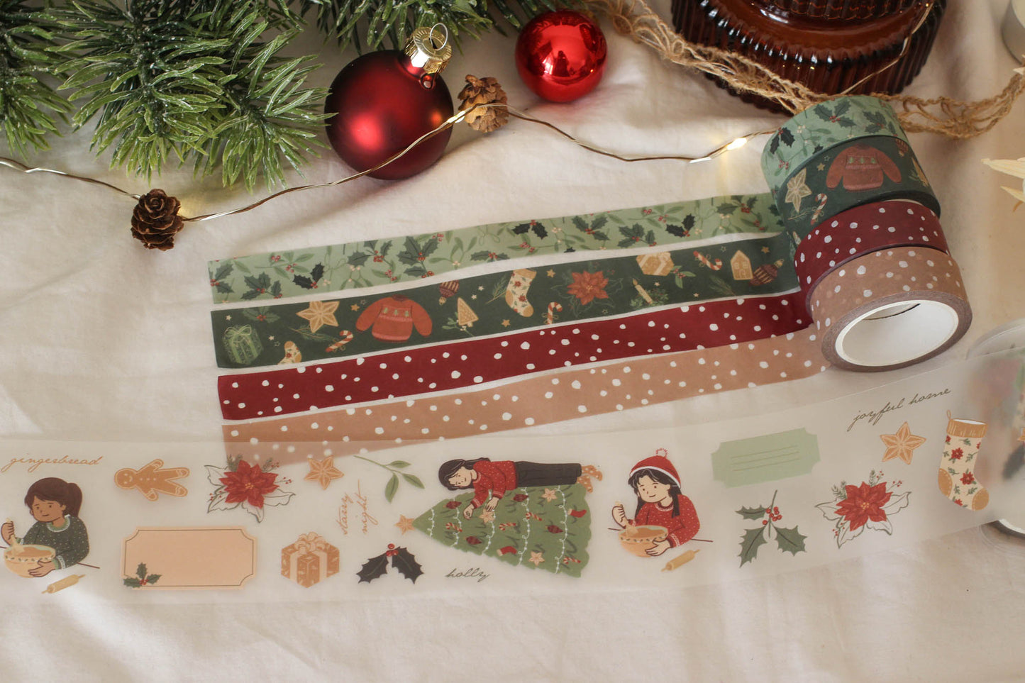 Joyful Home & Mistletoe Berries Washi Tape Set