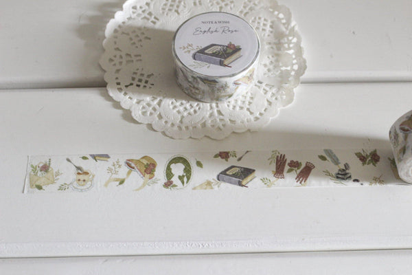 English Rose Washi, Note & Wish Washi Tape - Note And Wish