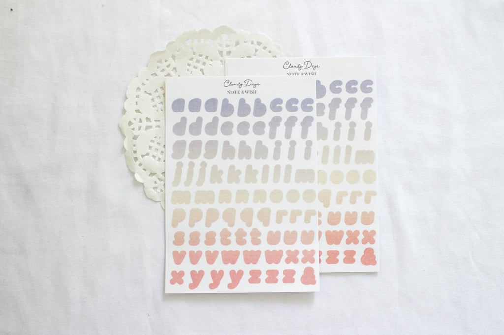 Cloudy Days Alphabet Letter Stickers