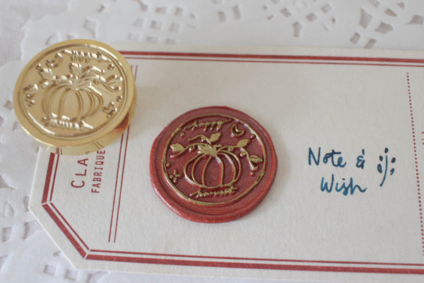 Harvest Pumpkin Wax Seal Stamp, Note & Wish Original Seal Stamp