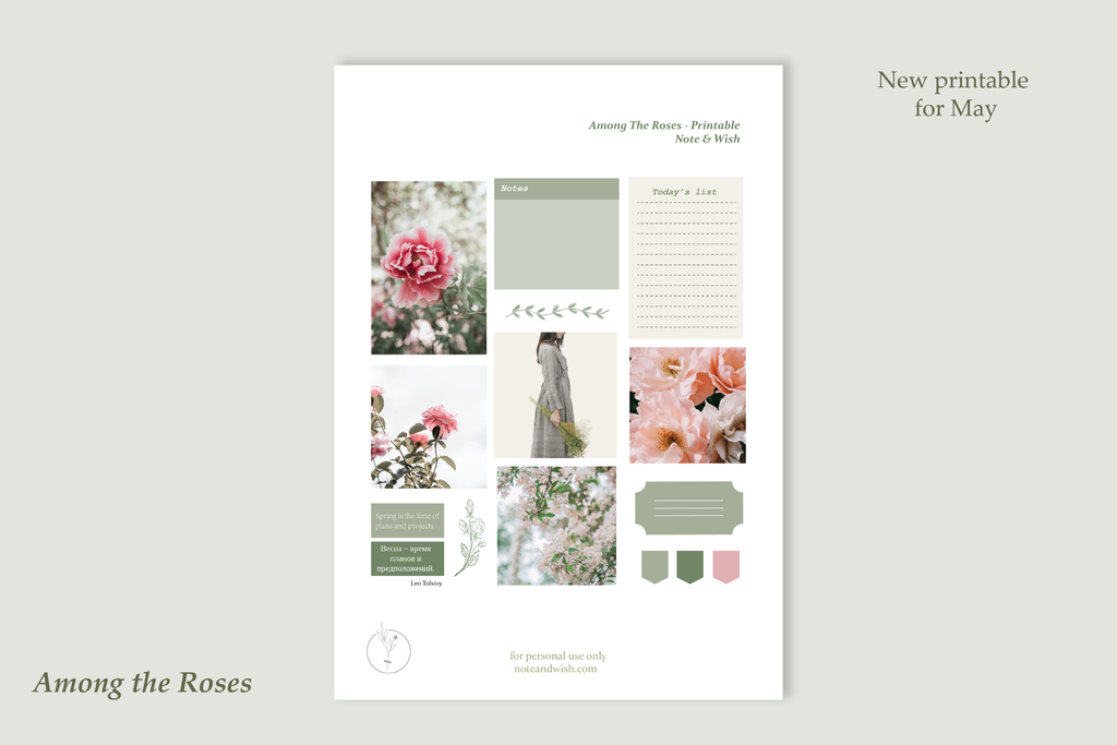 May Printable - Among the Roses