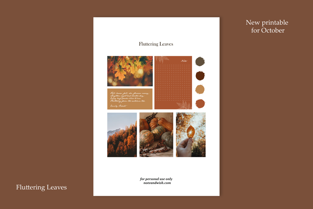 Autumn Printable - Fluttering Leaves