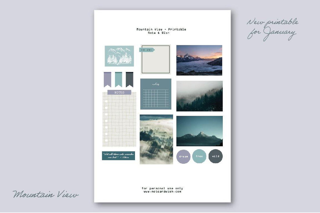 Jan Printable - Mountain View