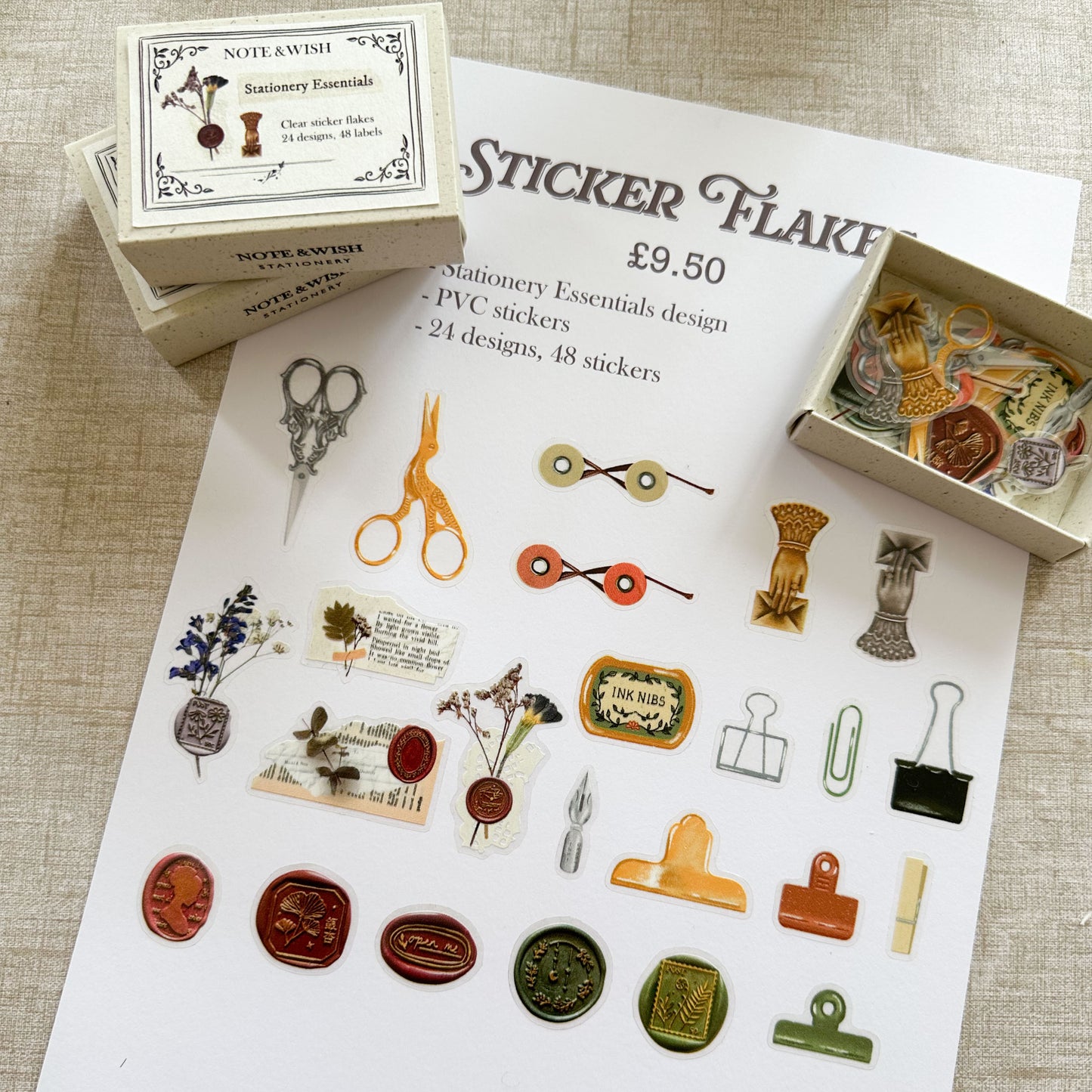 Stationery Essentials PVC Sticker Flakes - 48 Stickers