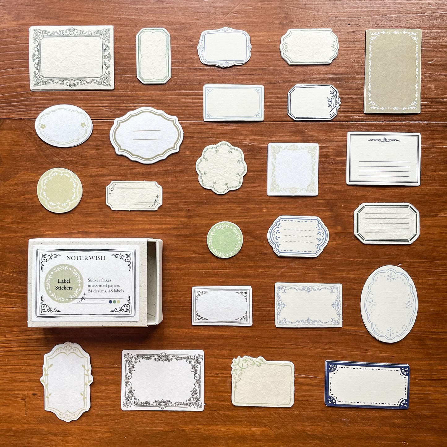 Mixed Paper Label Stickers  - 48 Labels