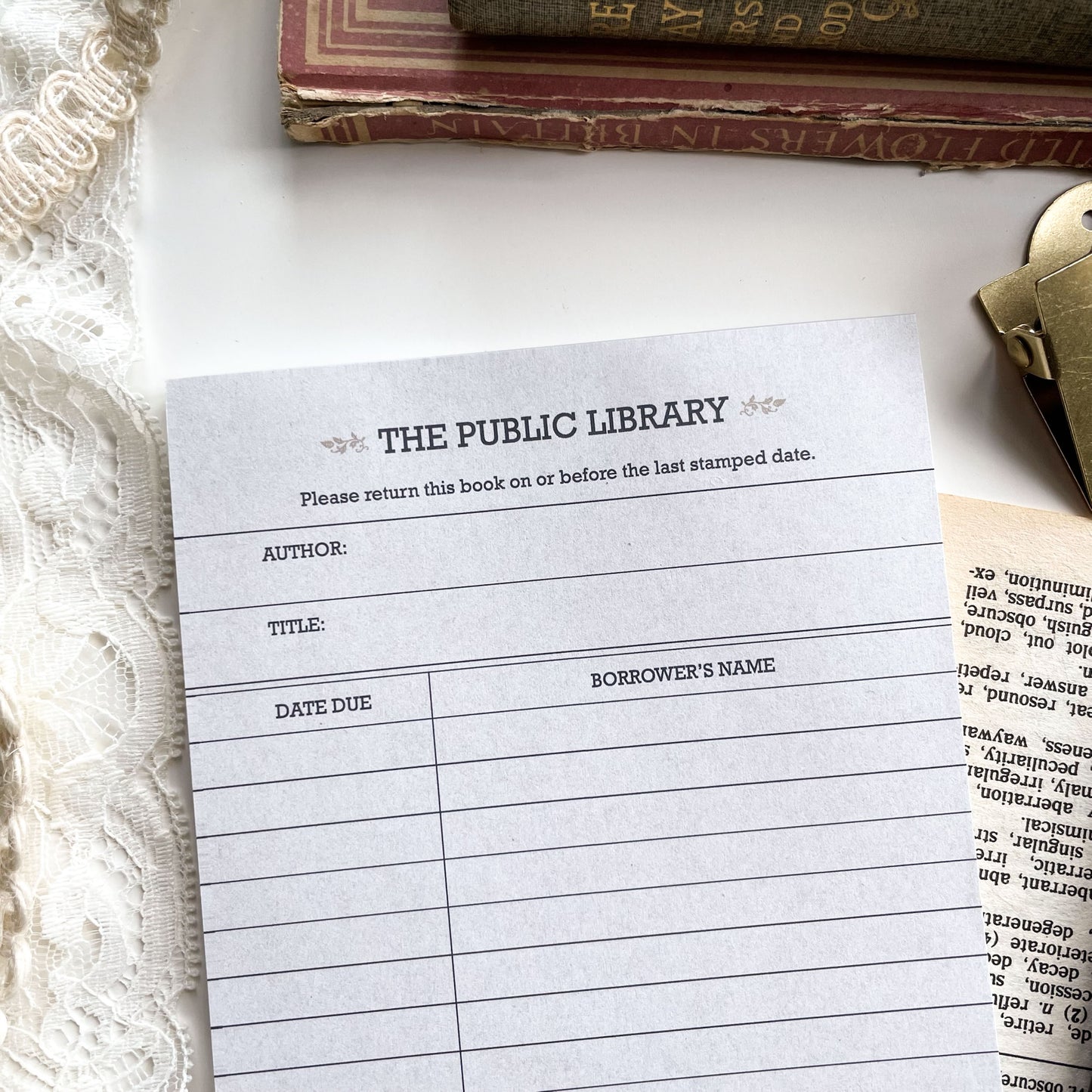 Library Notes A6 Notepad