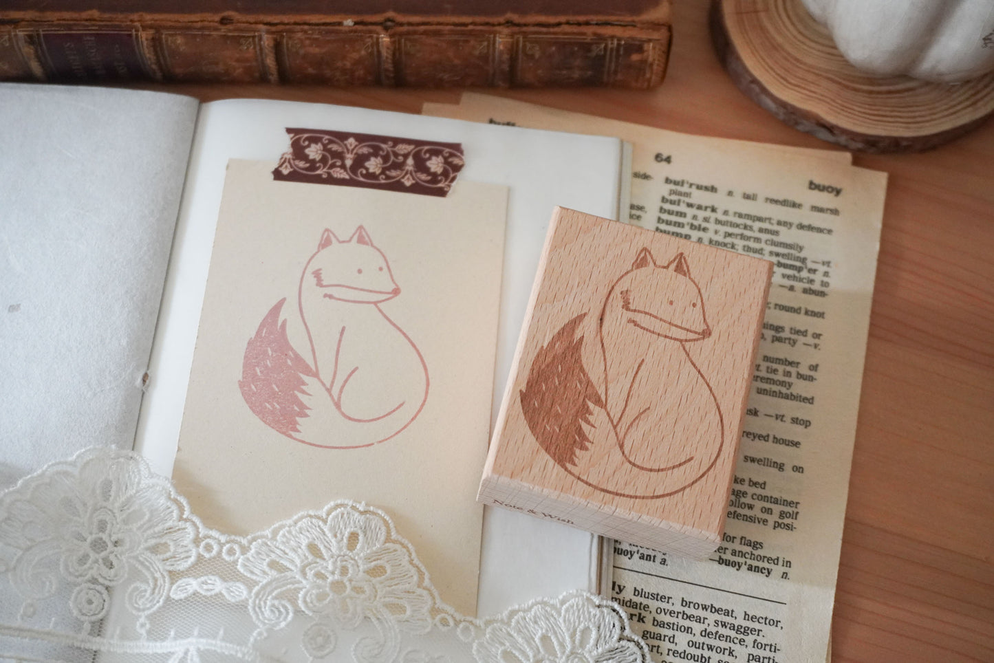 Fox - Note & Wish Rubber Stamp
