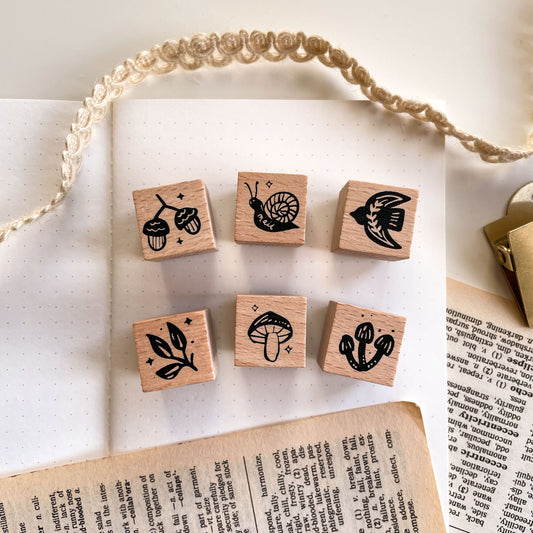Forest & Mushrooms Rubber Stamps - Autumn Stamps Collection
