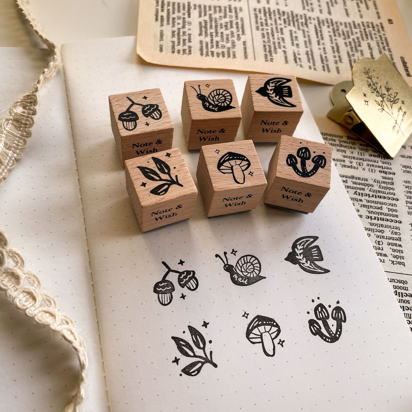 Forest & Mushrooms Rubber Stamps - Autumn Stamps Collection