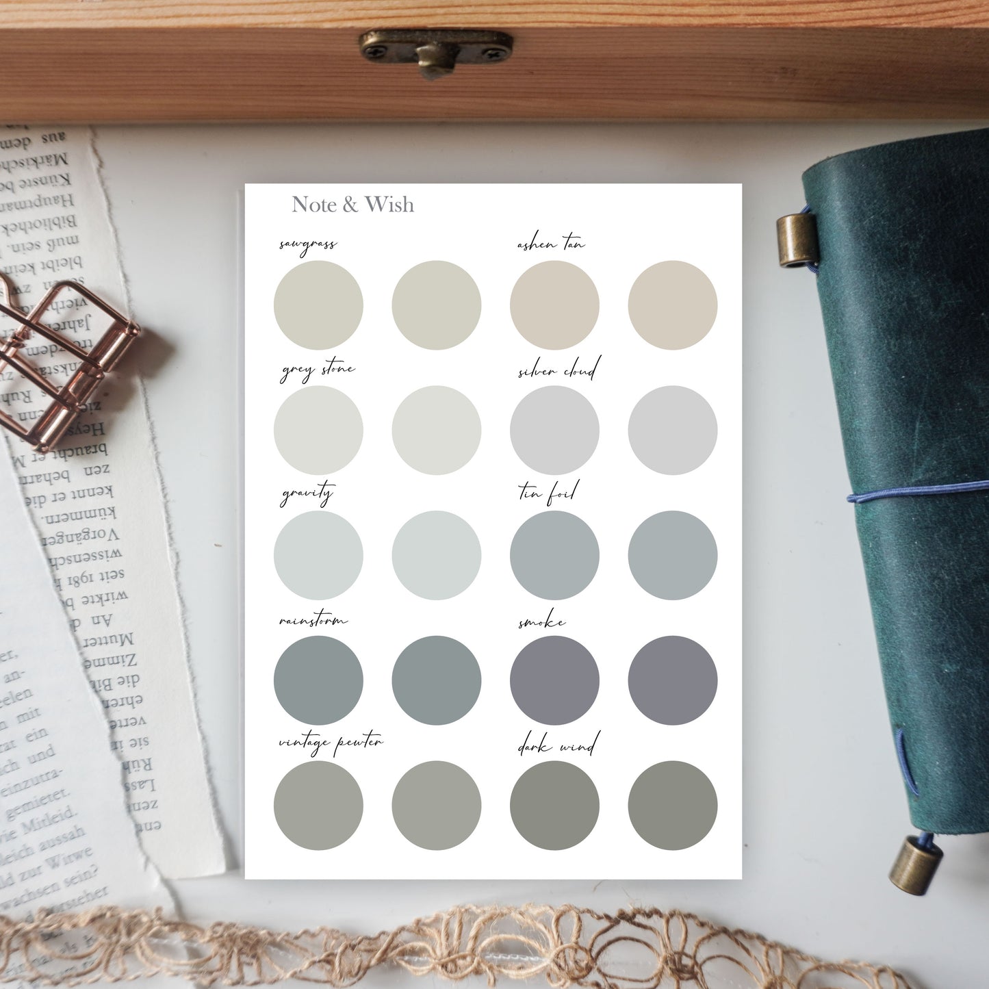 Grey Stone Circles - Washi Paper Stickers