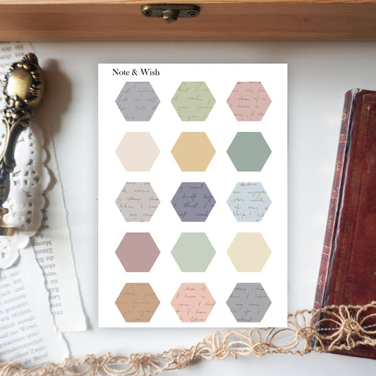 Hexagon Words - Washi Paper Stickers