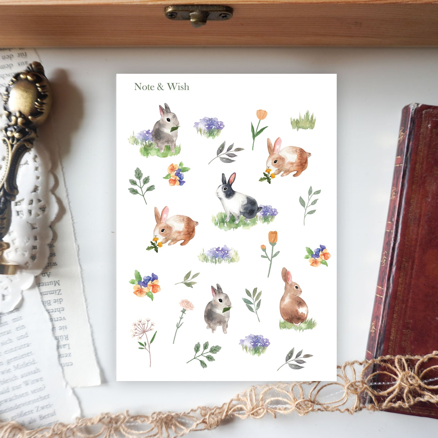 Woodland Rabbit - Washi Paper Stickers
