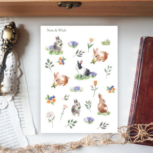 Woodland Rabbit - Washi Paper Stickers