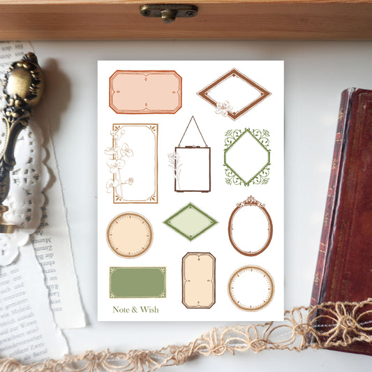 Classic Frames - Washi Paper Sticker Sheet