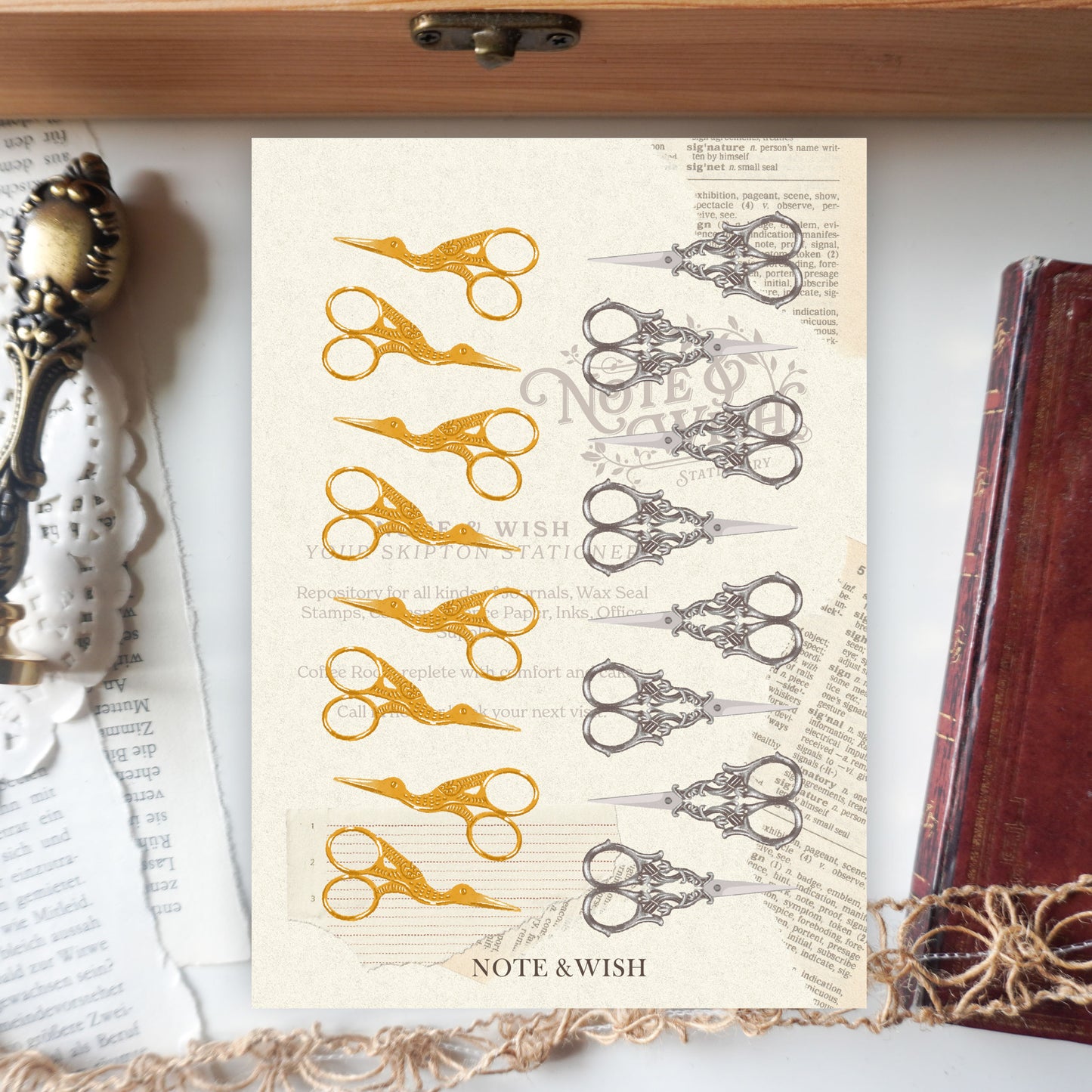 Vintage Scissors PVC Sticker Sheet
