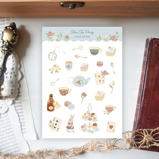 Alice Tea Party - Washi Paper Stickers