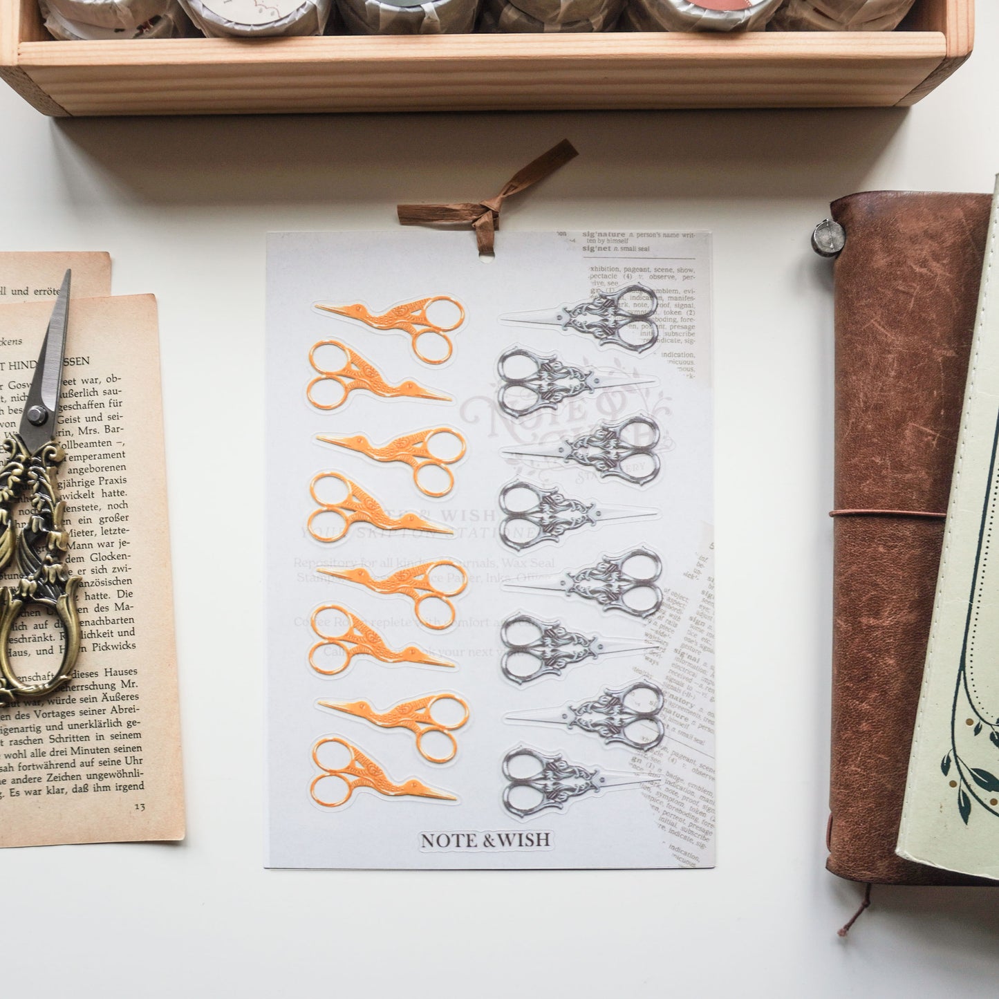 Vintage Scissors PVC Sticker Sheet