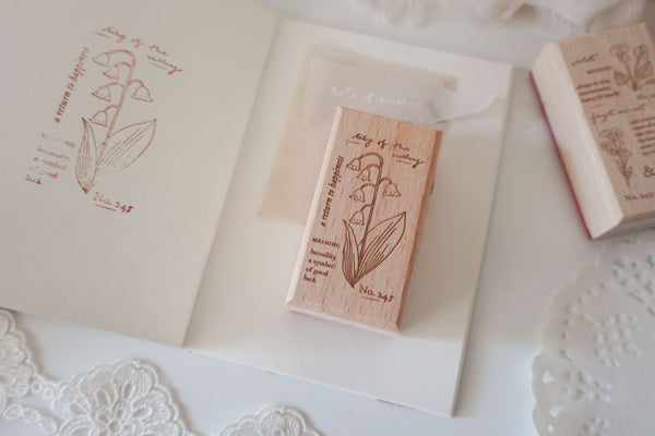 Lily of the Valley Rubber Stamp, Note & Wish Rubber Stamp