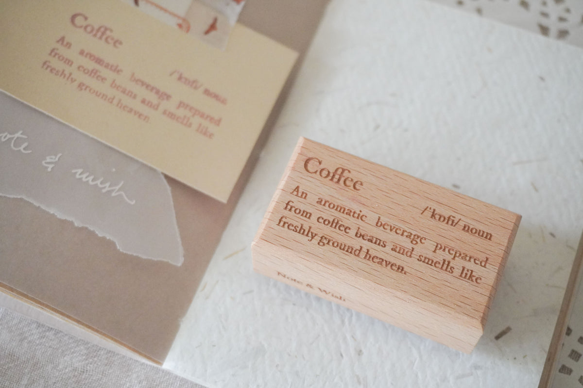 Coffee Dictionary Definition Stamp, Note & Wish Rubber Stamp Note
