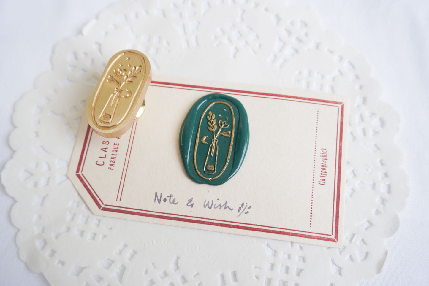 Flower in a Vase Wax Seal Stamp, Note & Wish Original Seal Stamp