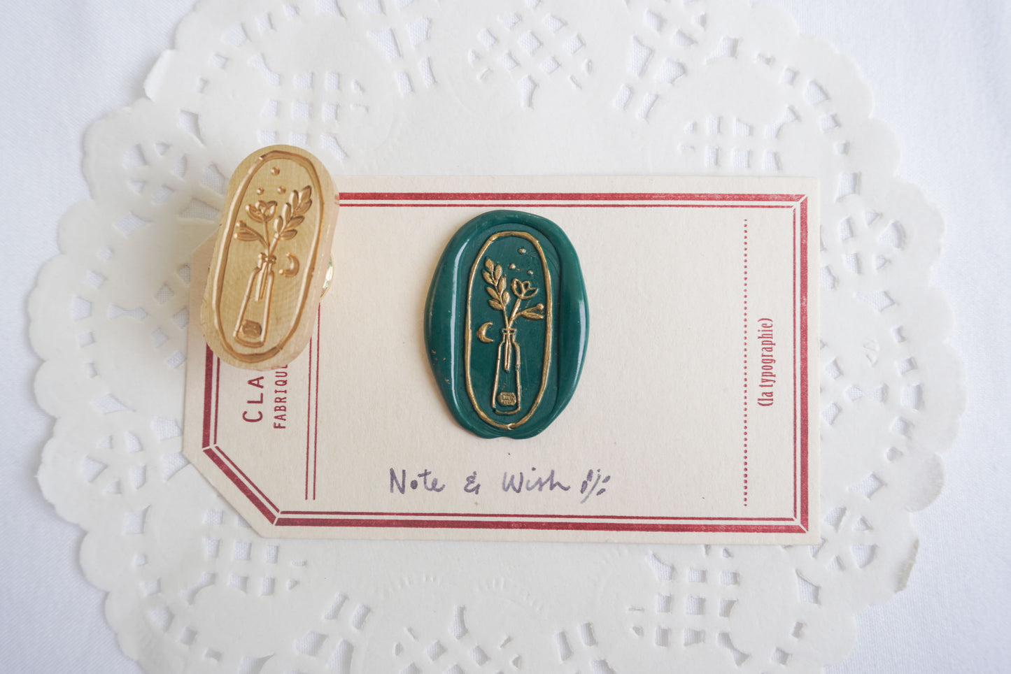 Flower in a Vase Wax Seal Stamp, Note & Wish Original Seal Stamp
