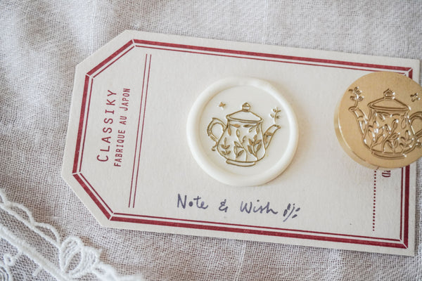 Garden Teapot Wax Seal Stamp, Note & Wish Original Seal Stamp