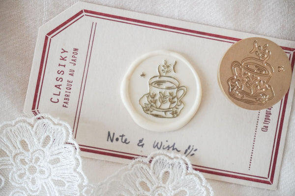 Garden Teacup Wax Seal Stamp, Note & Wish Original Seal Stamp