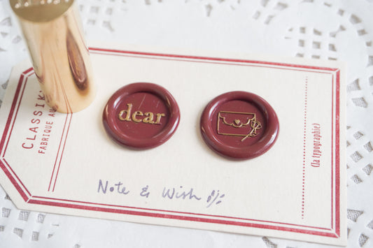 Dearest -  2 designs on 1 stamp - Mini Wax Stamp