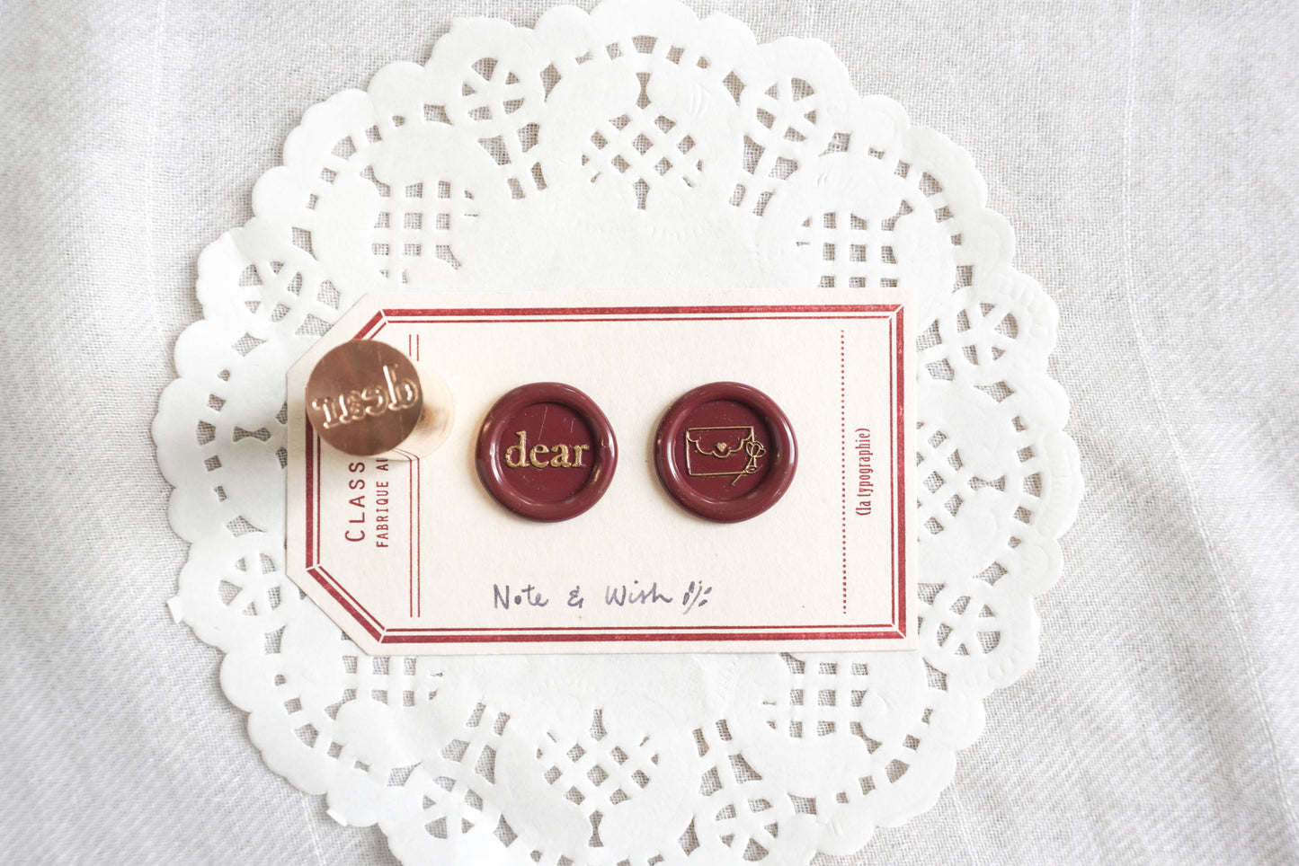 Dearest -  2 designs on 1 stamp - Mini Wax Stamp