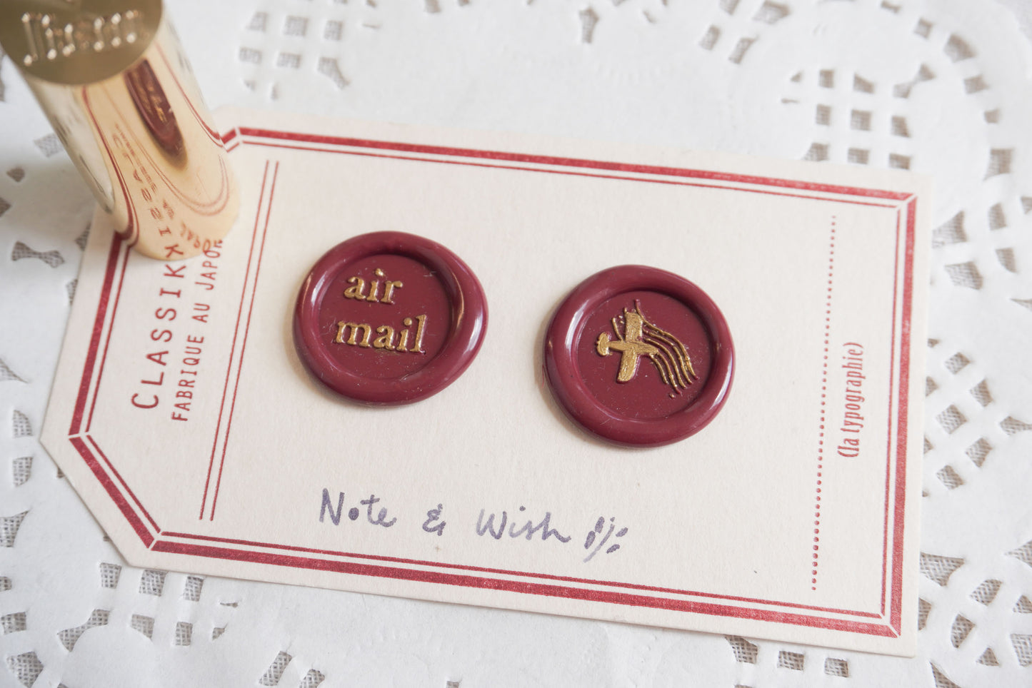 Airmail -  2 designs on 1 stamp - Mini Wax Stamp