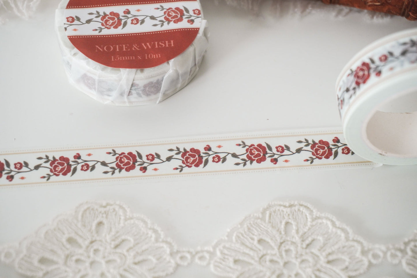 Rose Ribbon Washi Tape, Note & Wish Washi