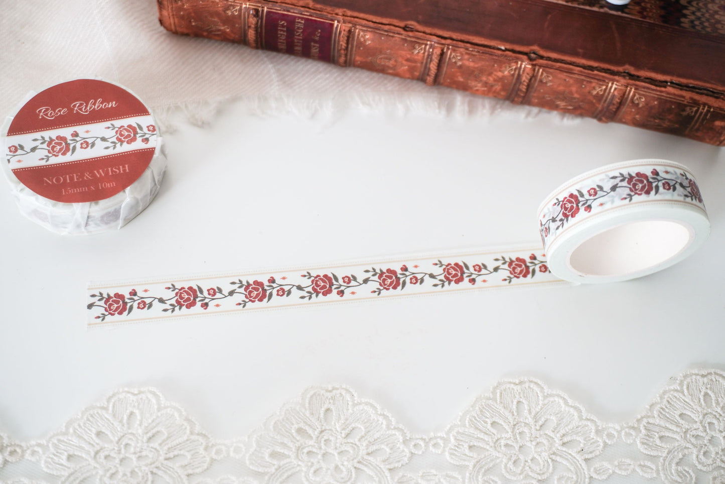 Rose Ribbon Washi Tape, Note & Wish Washi