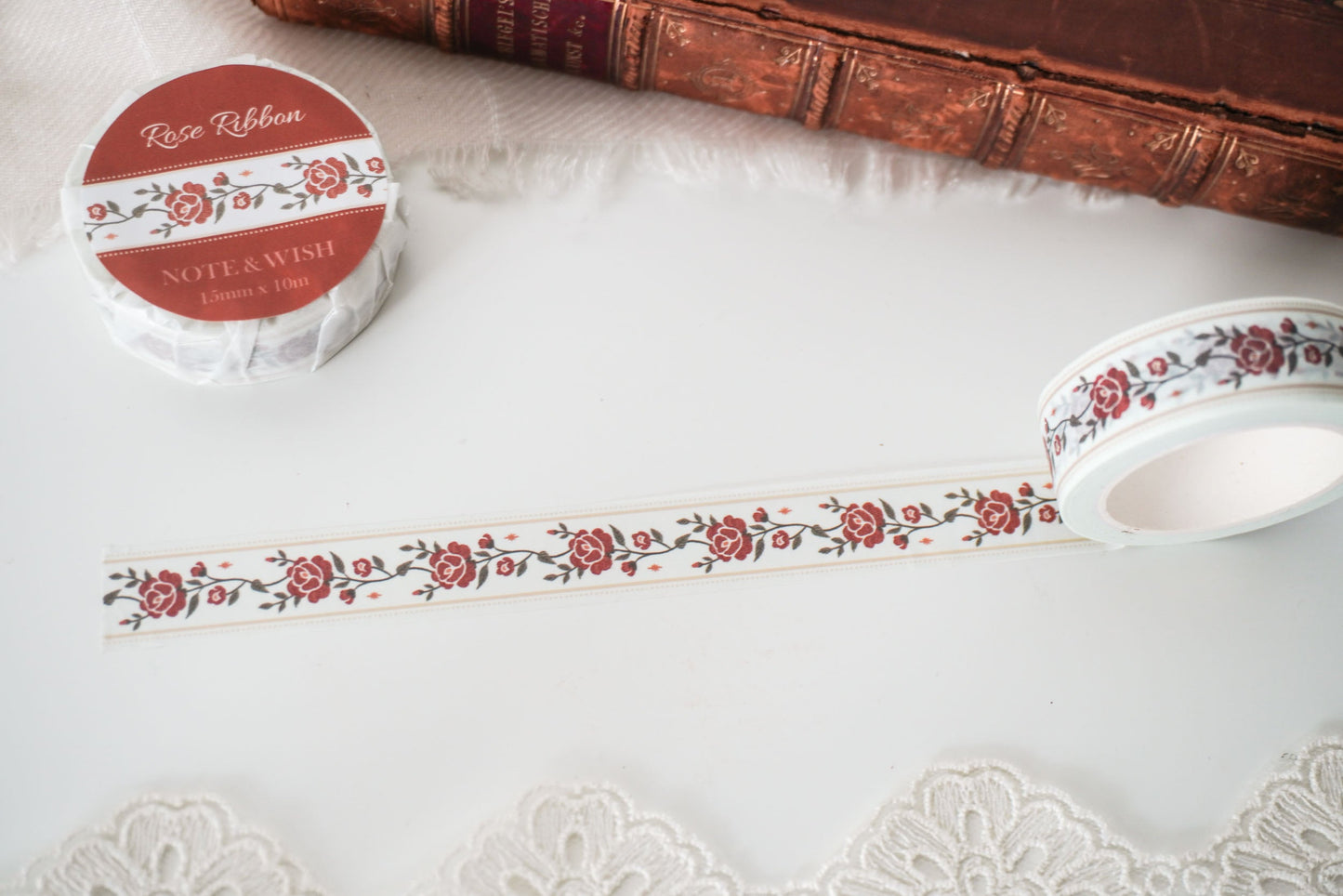 Rose Ribbon Washi Tape, Note & Wish Washi