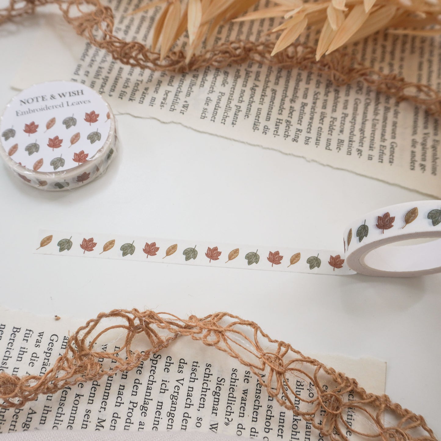 Embroidered Leaves, Autumn Washi Tape