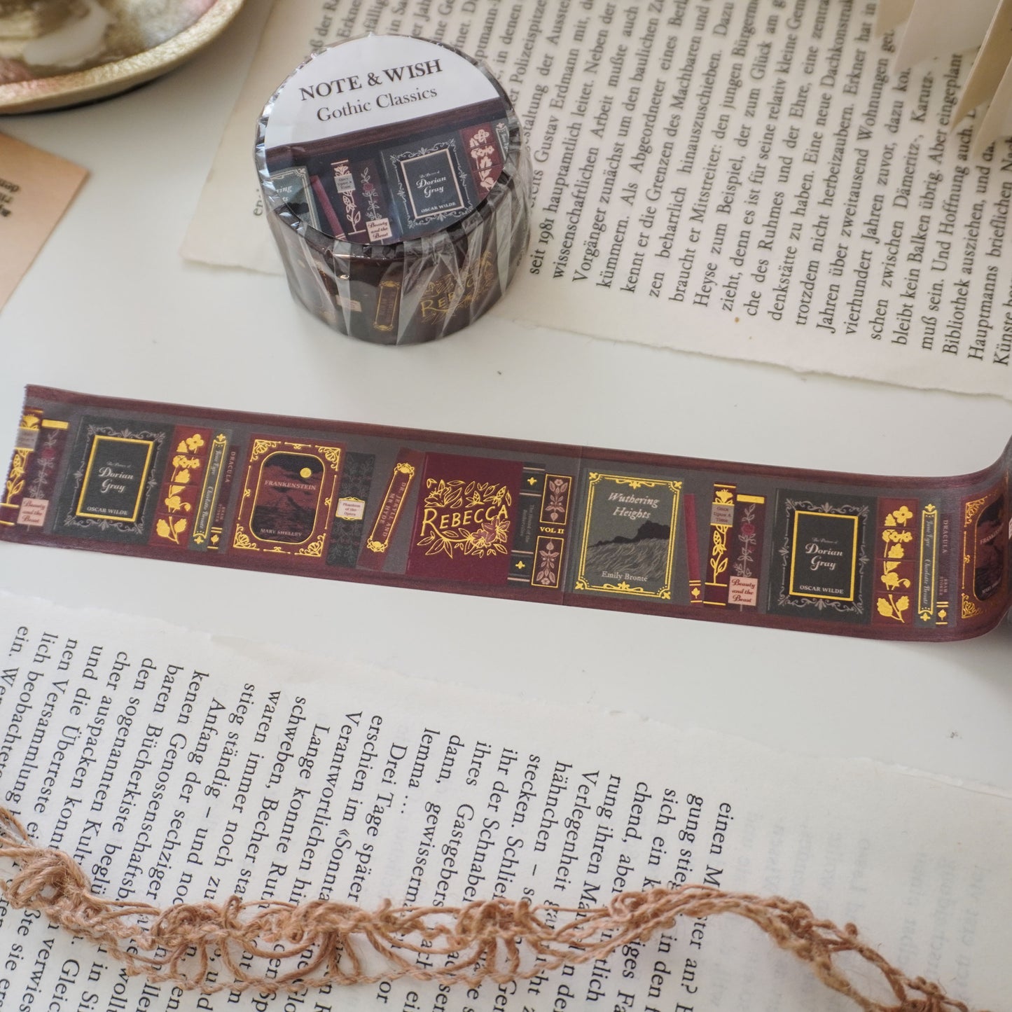 Gothic Classics Washi Tape, Book Washi Tape