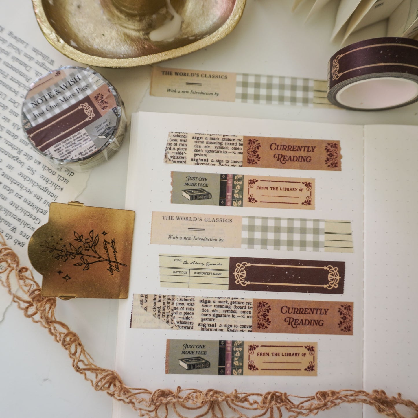 Just One More Page Washi Tape, Book Washi Tape