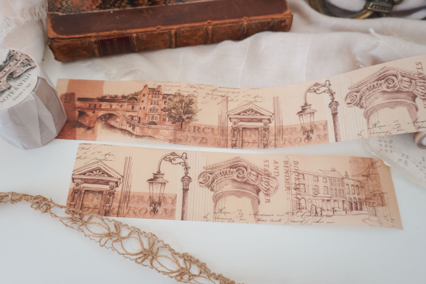 Architect's Inkwell Washi Tape with Release Paper, Note & Wish Washi