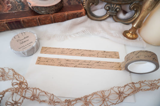 Candlelit Letters Washi Tape, Note & Wish Washi