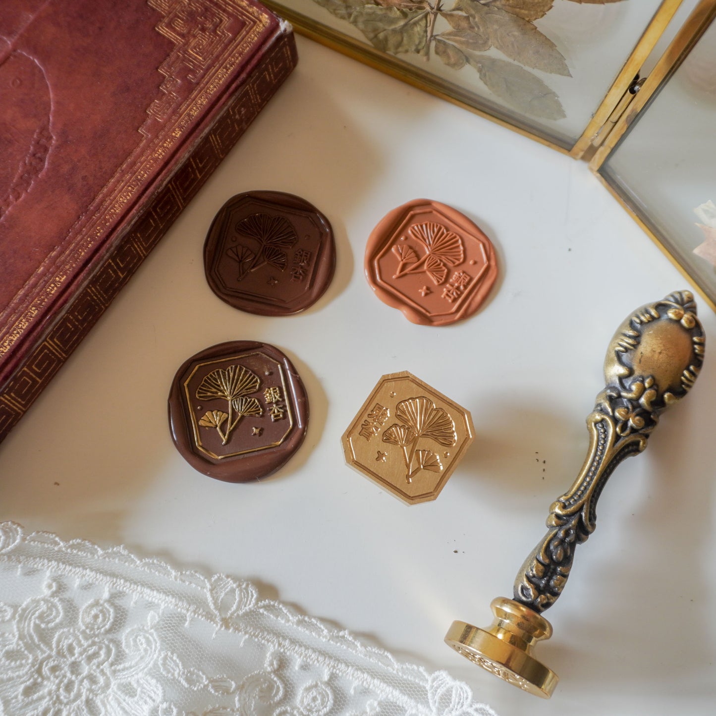 Gingko Wax Seal Stamp, Note & Wish Seal Stamp