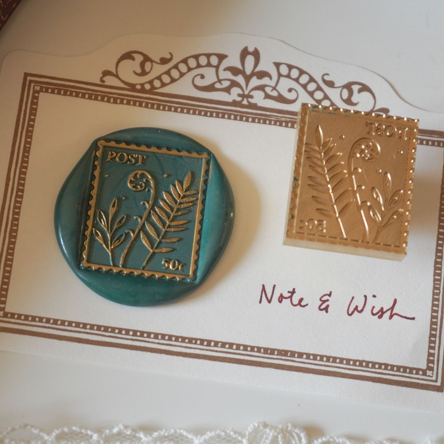 Fern Post Wax Seal Stamp, Note & Wish Seal Stamp