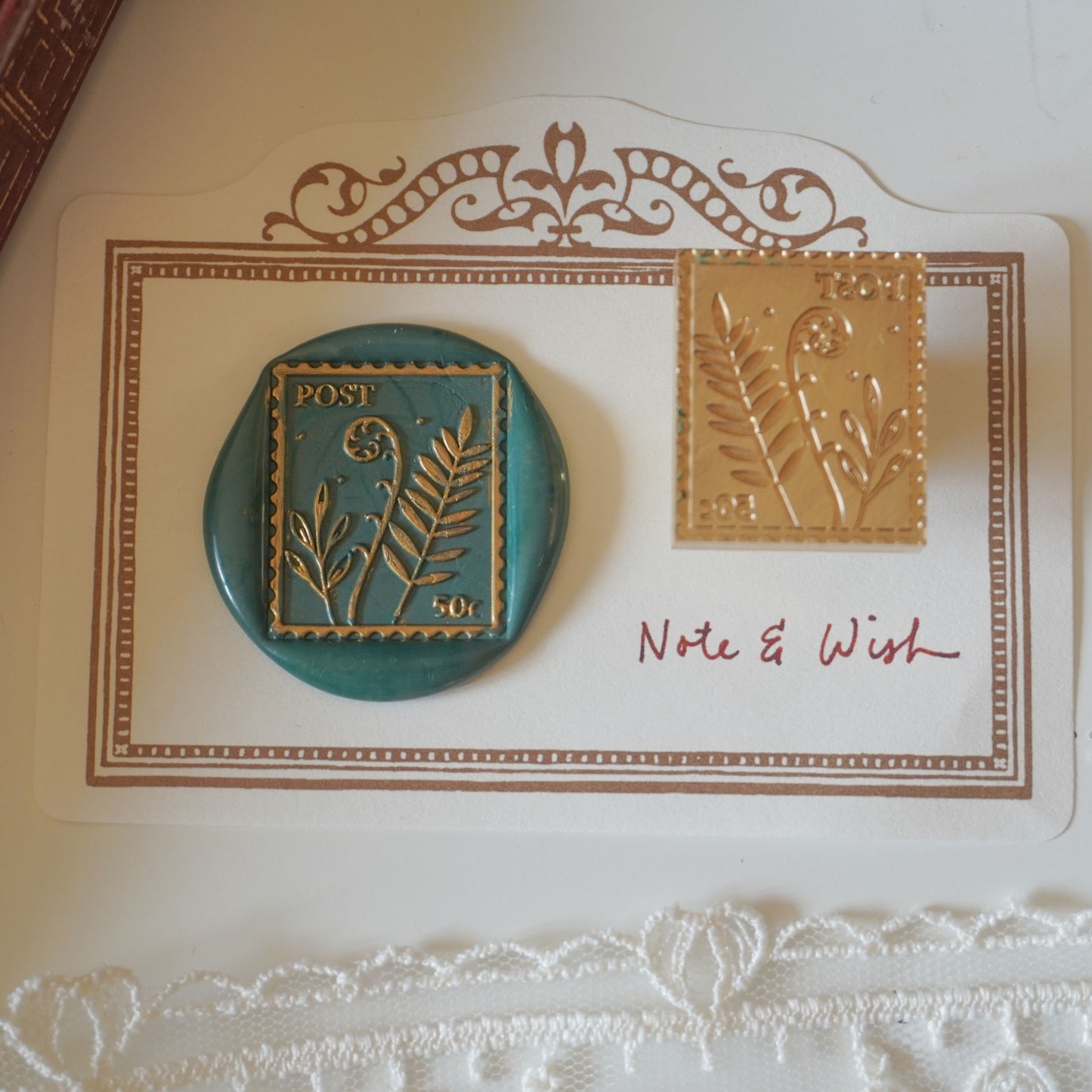 Fern Post Wax Seal Stamp, Note & Wish Seal Stamp